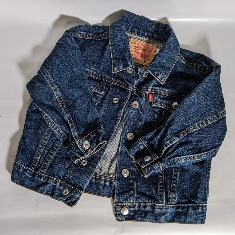 Levi's Jeans Jacket Boys Girls 2T Denim - Picture 2 of 8